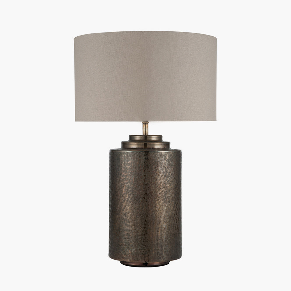 Antique Metal Lamp Base – Brass Finish & Textured Design