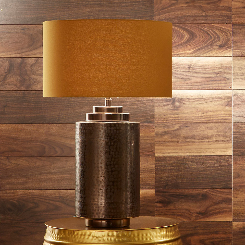 Antique Metal Lamp Base – Brass Finish & Textured Design