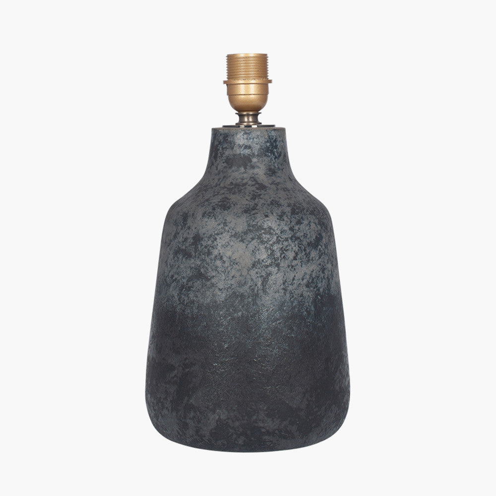 Rustic Volcanic Ceramic Table Lamp – Textured Finish & White Shade