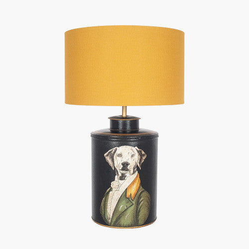Quirky Black Metal Table Lamp Base – Dog Portrait Design