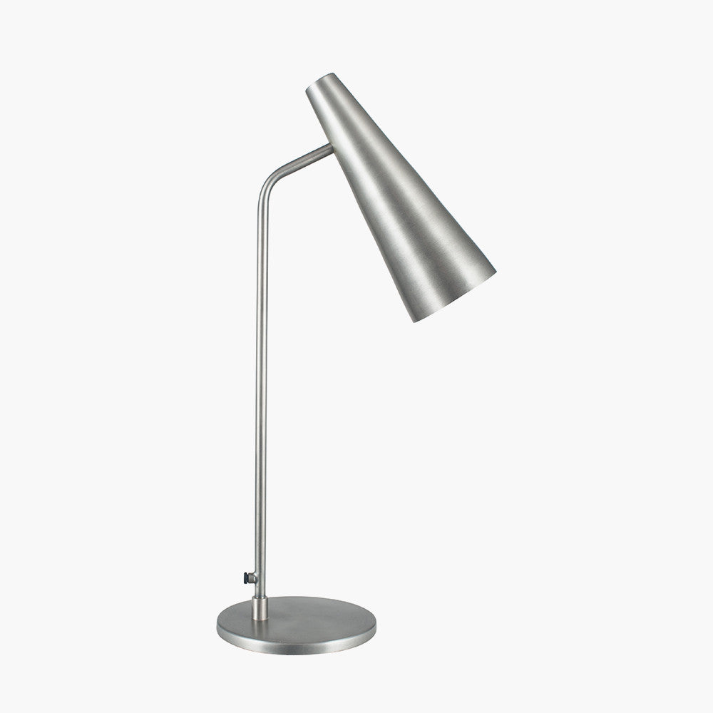 Modern Antique Silver Metal Desk Lamp – Sleek Design & Adjustable Angle