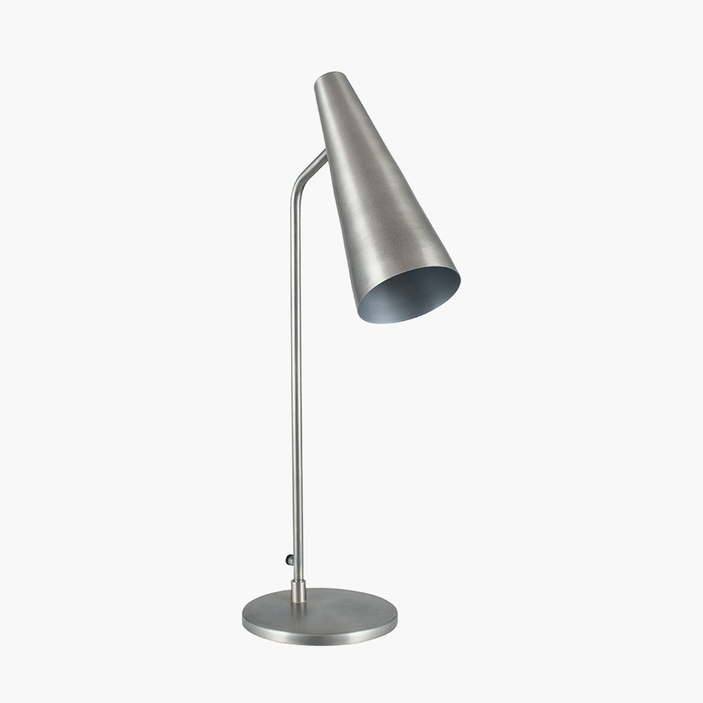 Modern Antique Silver Metal Desk Lamp – Sleek Design & Adjustable Angle