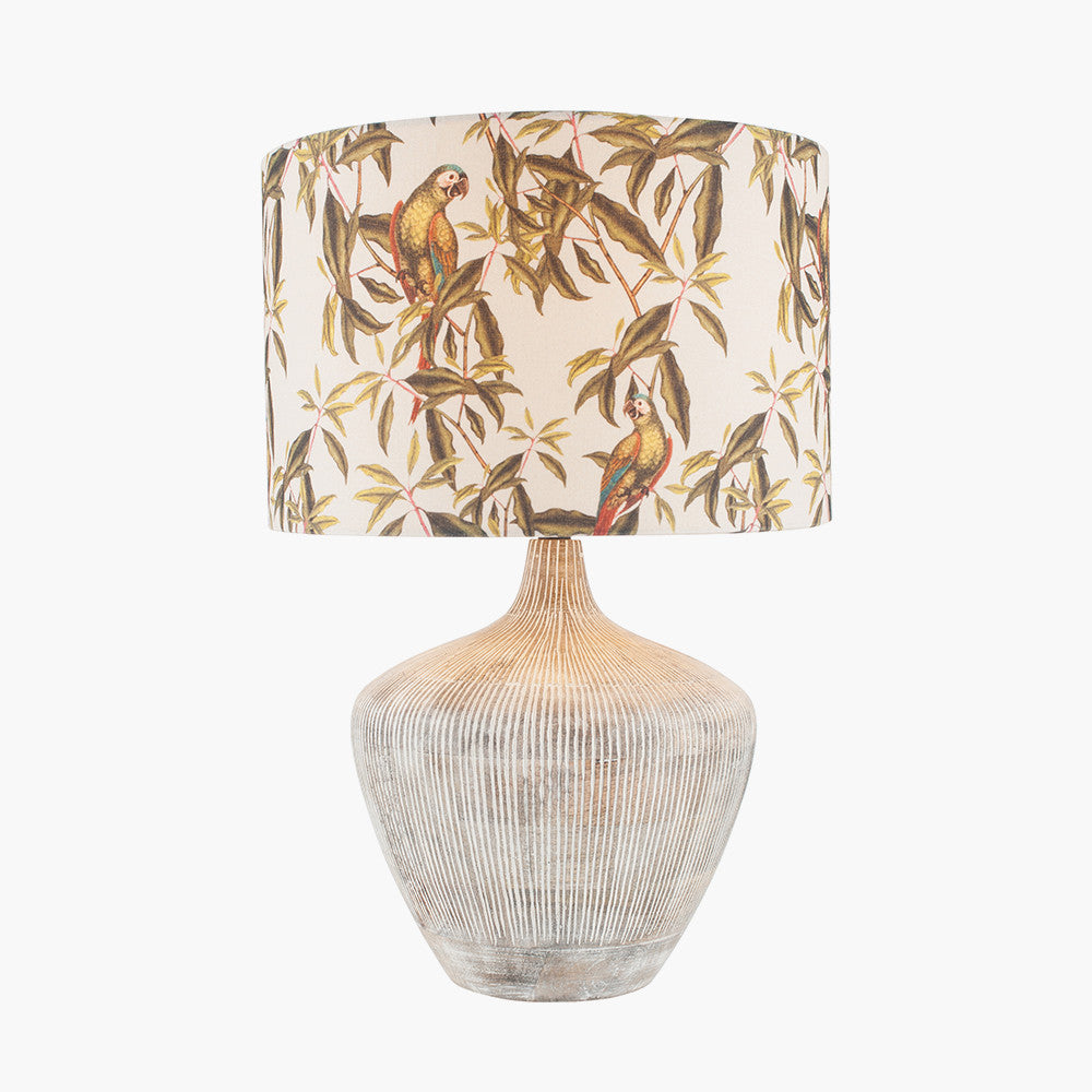 Elegant Wooden Table Lamp Base – White Wash Finish