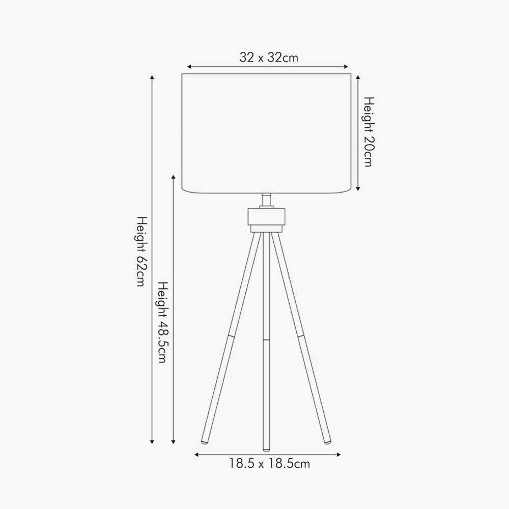 Contemporary Matt Black Tripod Table Lamp – Drum Shade & Sleek Design