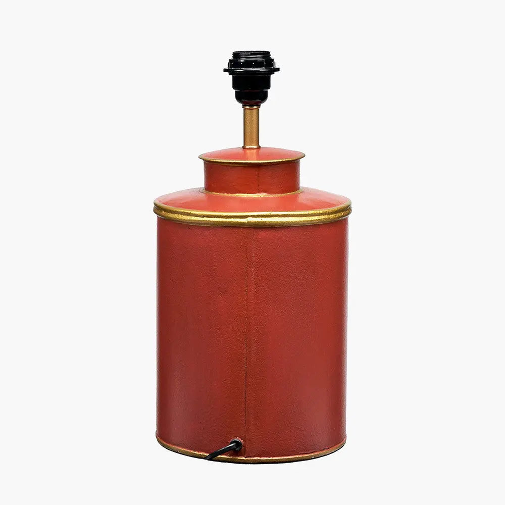 Quirky Red & Gold Dog Table Lamp Base – Hand Painted Design