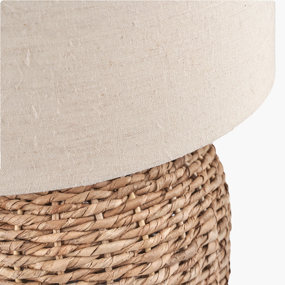 Rustic Jute Table Lamp – Natural Base with Soft Fabric Shade