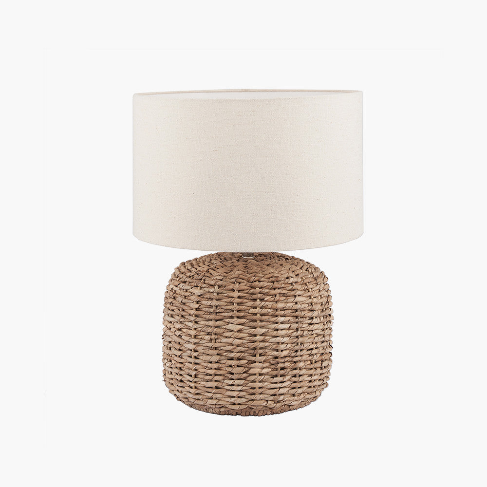 Rustic Jute Table Lamp – Natural Base with Soft Fabric Shade