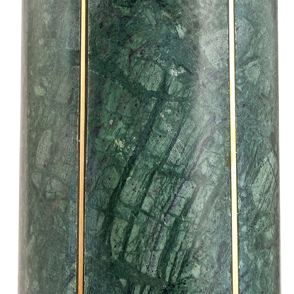 Luxurious Green Marble Table Lamp – Gold Accent & Modern Fabric Shade