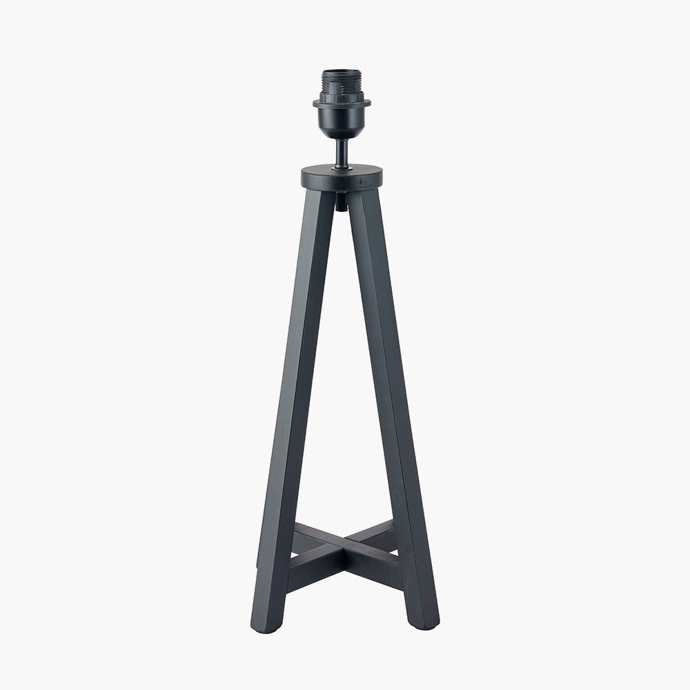 Modern Wooden Table Lamp Base – Tripod Base & Matte Black Finish