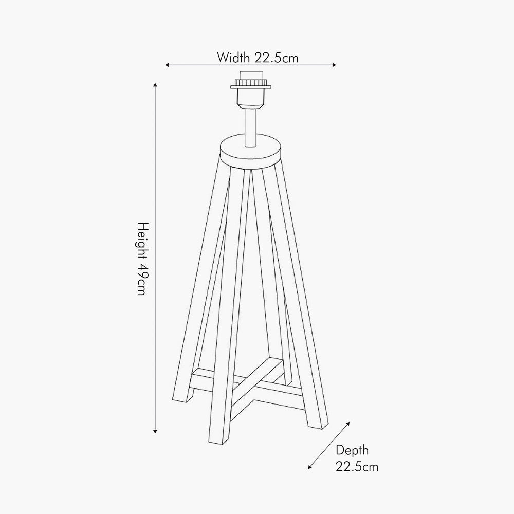 Modern Wooden Table Lamp Base – Tripod Base & Matte Black Finish