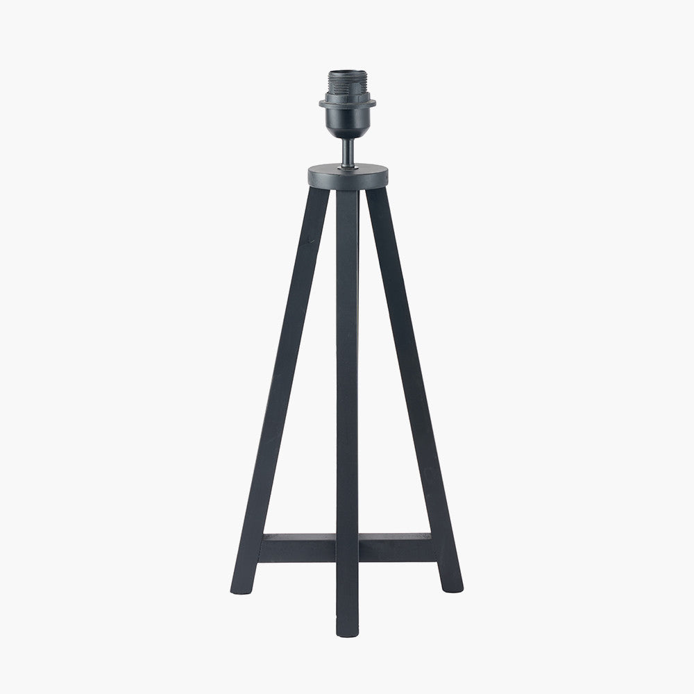 Modern Wooden Table Lamp Base – Tripod Base & Matte Black Finish
