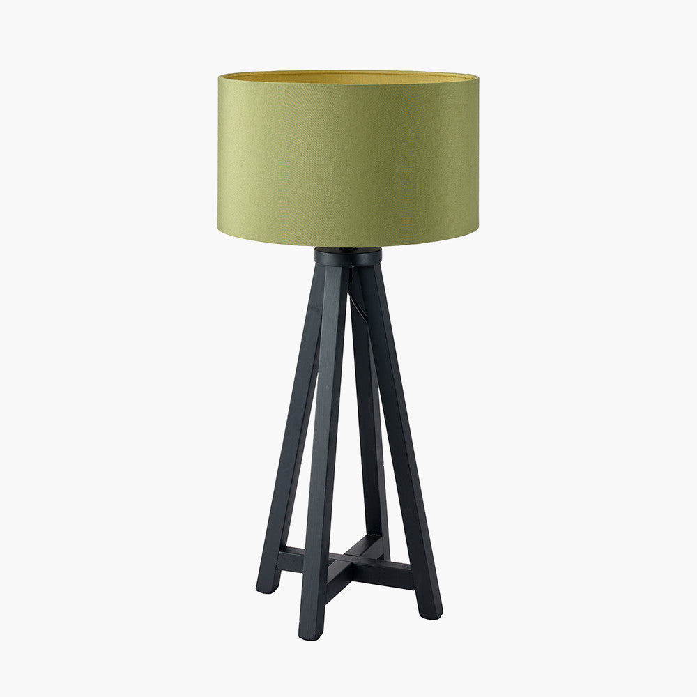 Modern Wooden Table Lamp Base – Tripod Base & Matte Black Finish