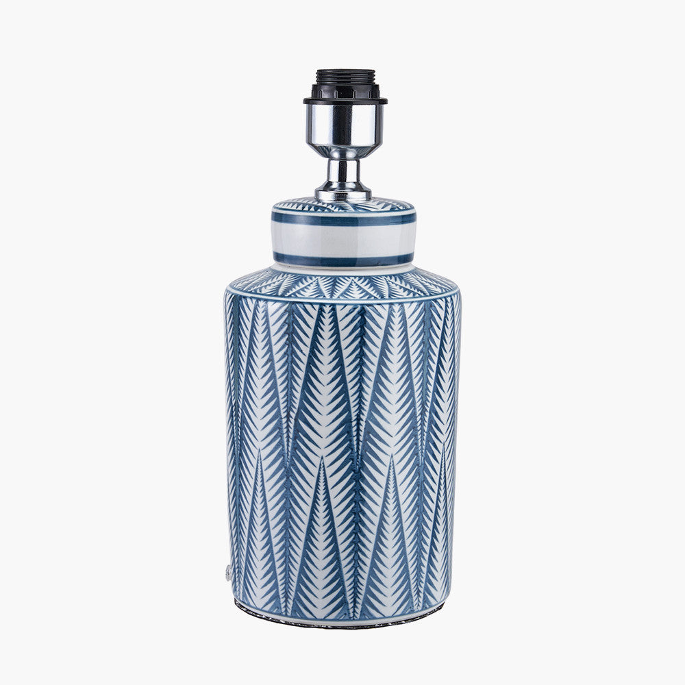 Elegant Blue Ceramic Table Lamp Base – Patterned Design