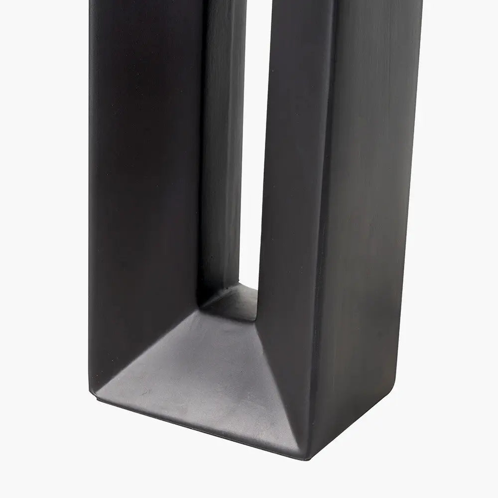 Modern Matt Black Ceramic Table Lamp – Off-White Cotton Shade