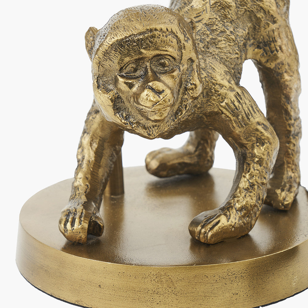 Antique Brass Monkey Table Lamp Base