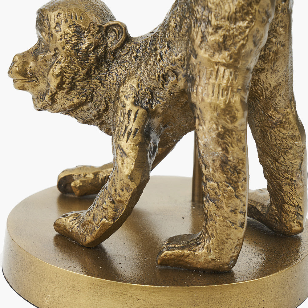 Antique Brass Monkey Table Lamp Base