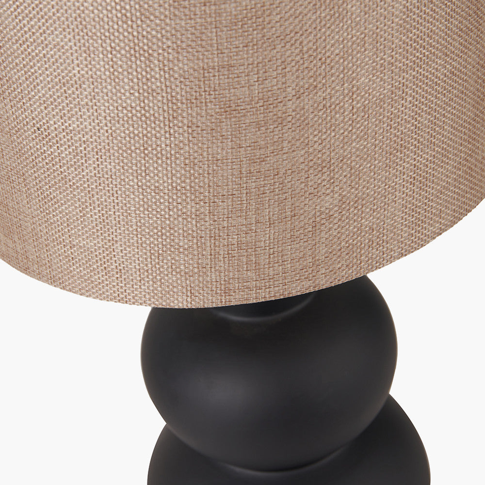 Modern Black Ceramic Table Lamp with Linen Shade -51cm