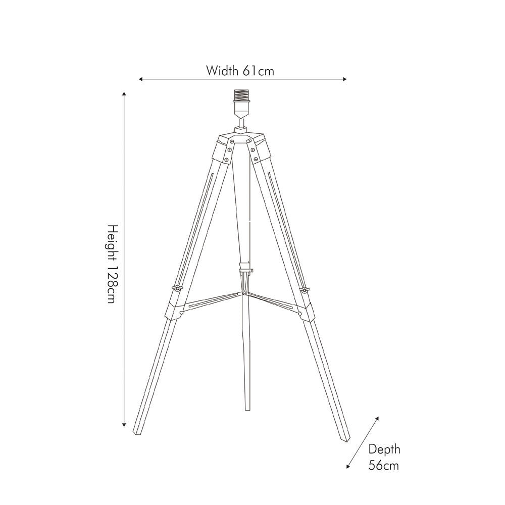 Chic Natural Wood Tripod Floor Lamp – Adjustable Height & Fabric Shade