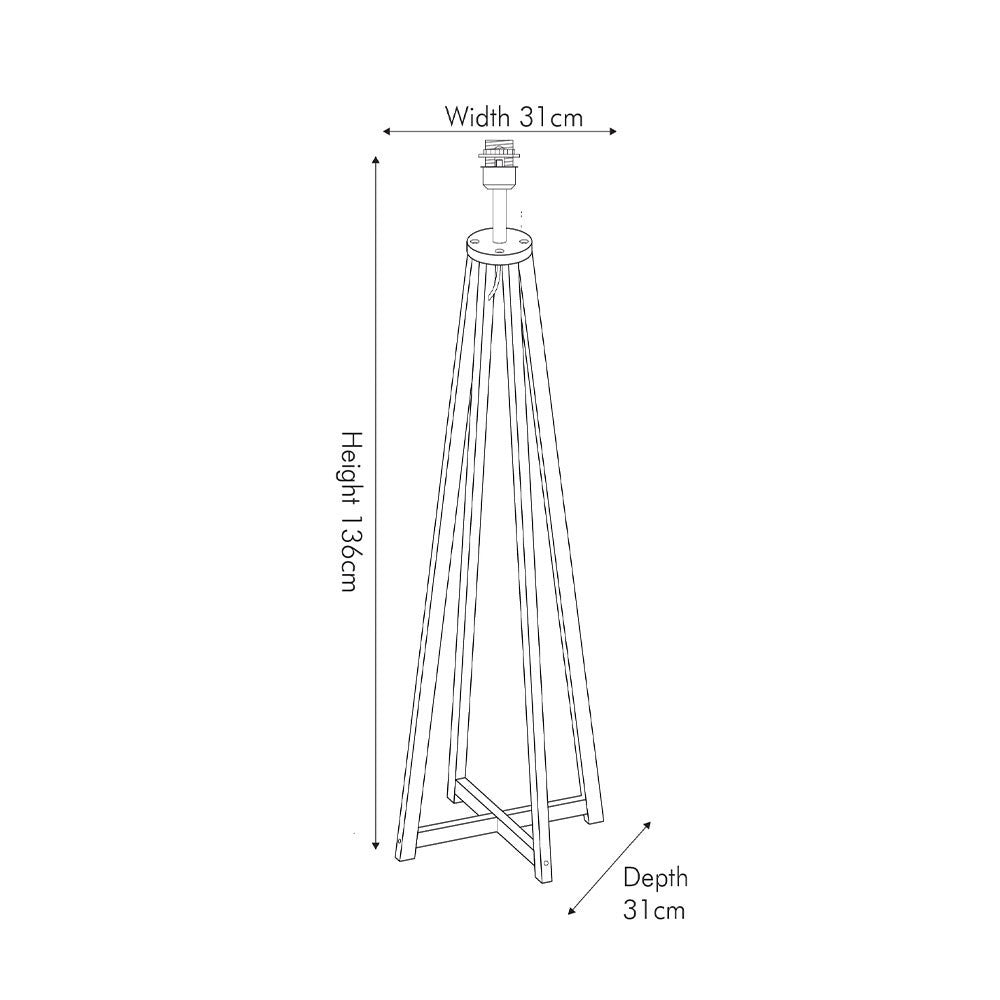 Black Wooden Floor Lamp Base – Modern 4-Leg Standing Light Base Only (136 cm)