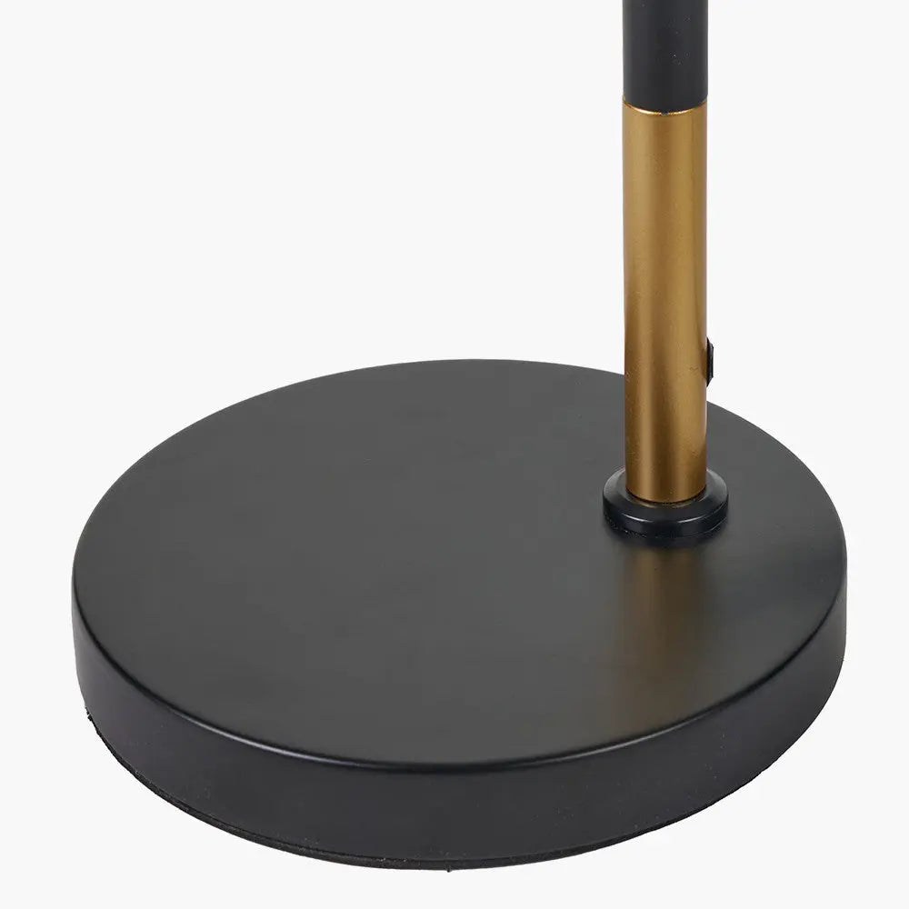 Contemporary Black & Gold Floor Lamp – Sleek Design with Frosted Globe Shade