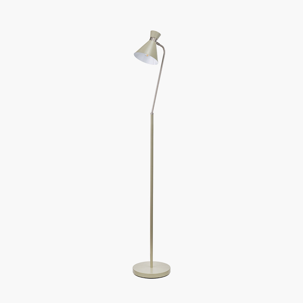 Sage Green & Silver Task Floor Lamp with Adjustable Head