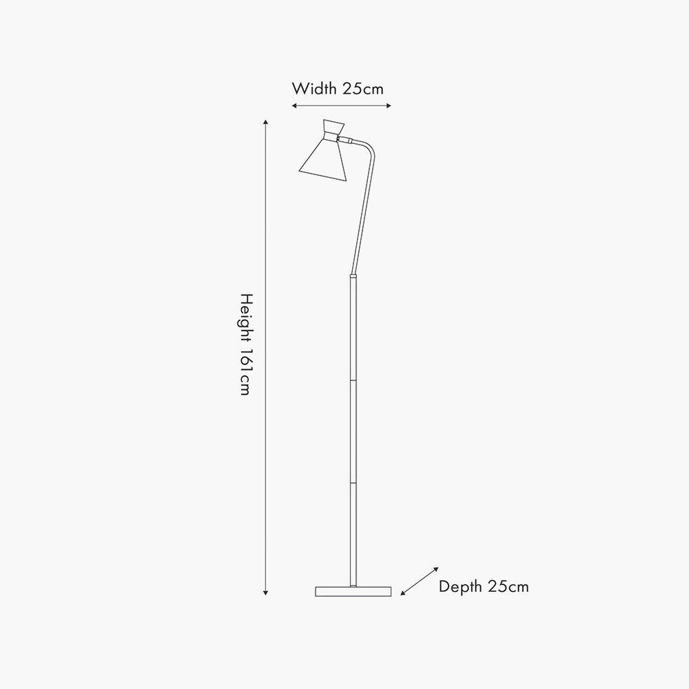Sage Green & Silver Task Floor Lamp with Adjustable Head