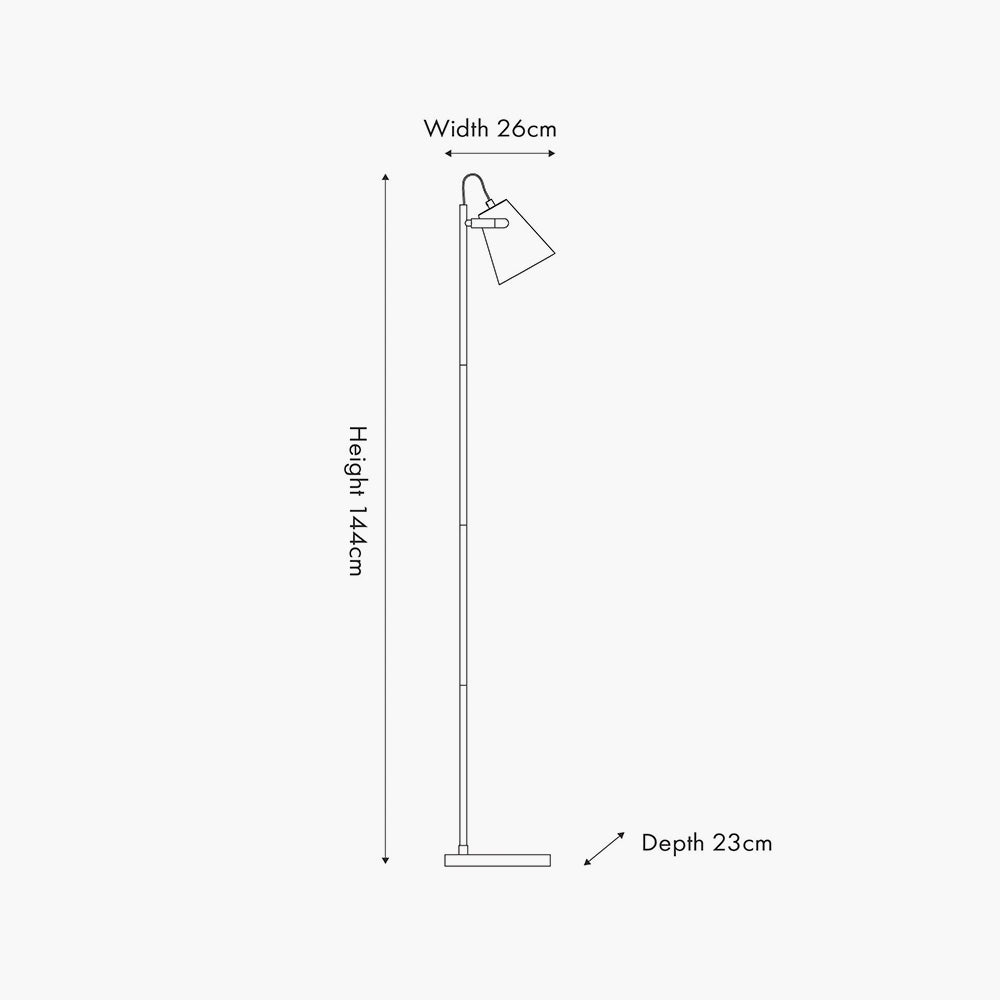 Modern Black Metal & Brushed Brass Floor Lamp with Marble Base