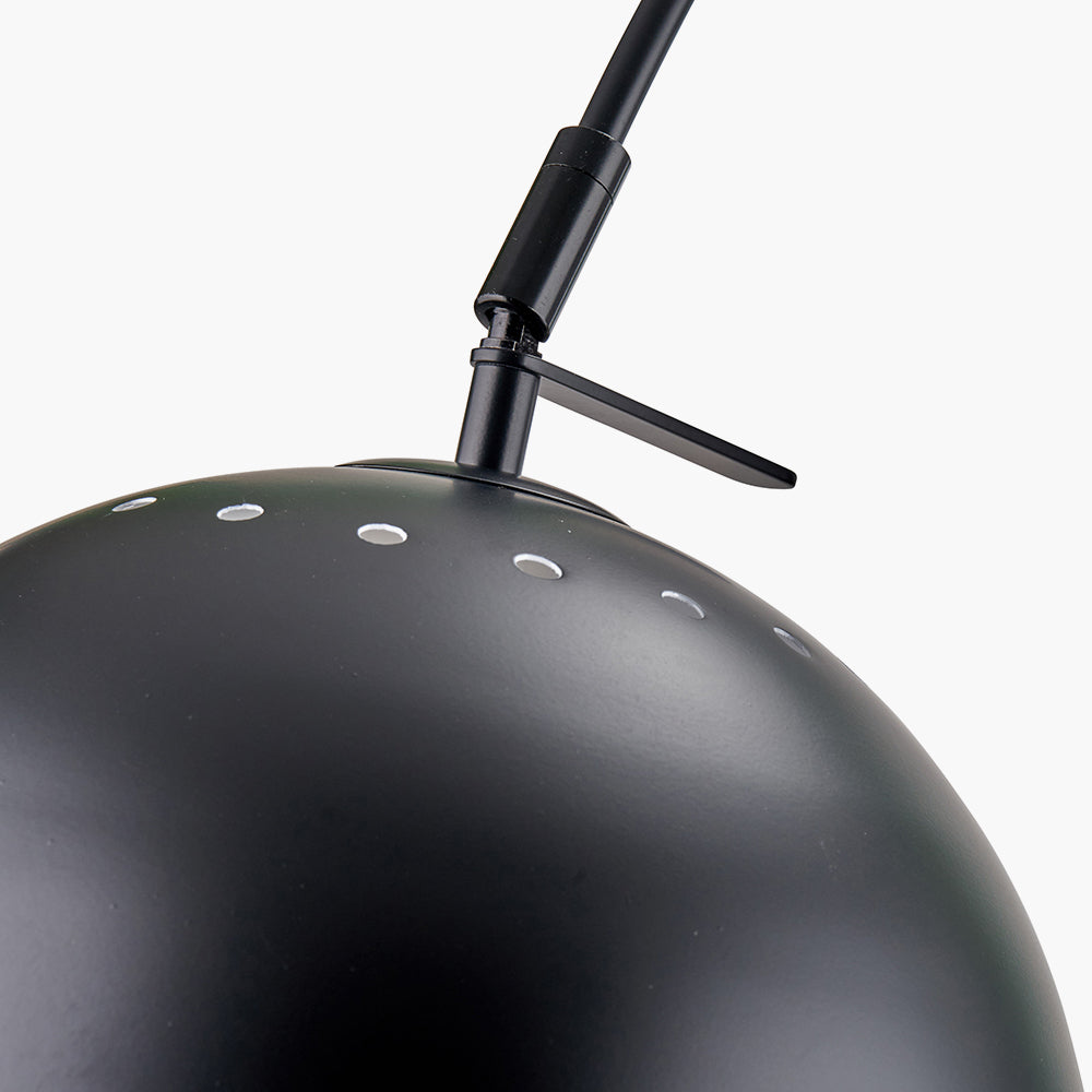 Modern Matt Black Metal Floor Lamp with Marble Base