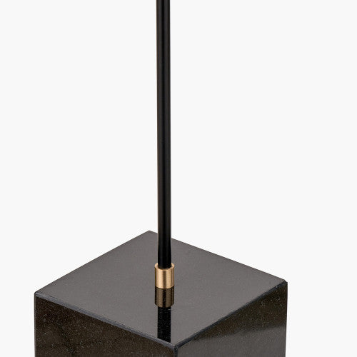 Contemporary Black & Gold Metal Floor Lamp with Marble Block Base - 141 cm