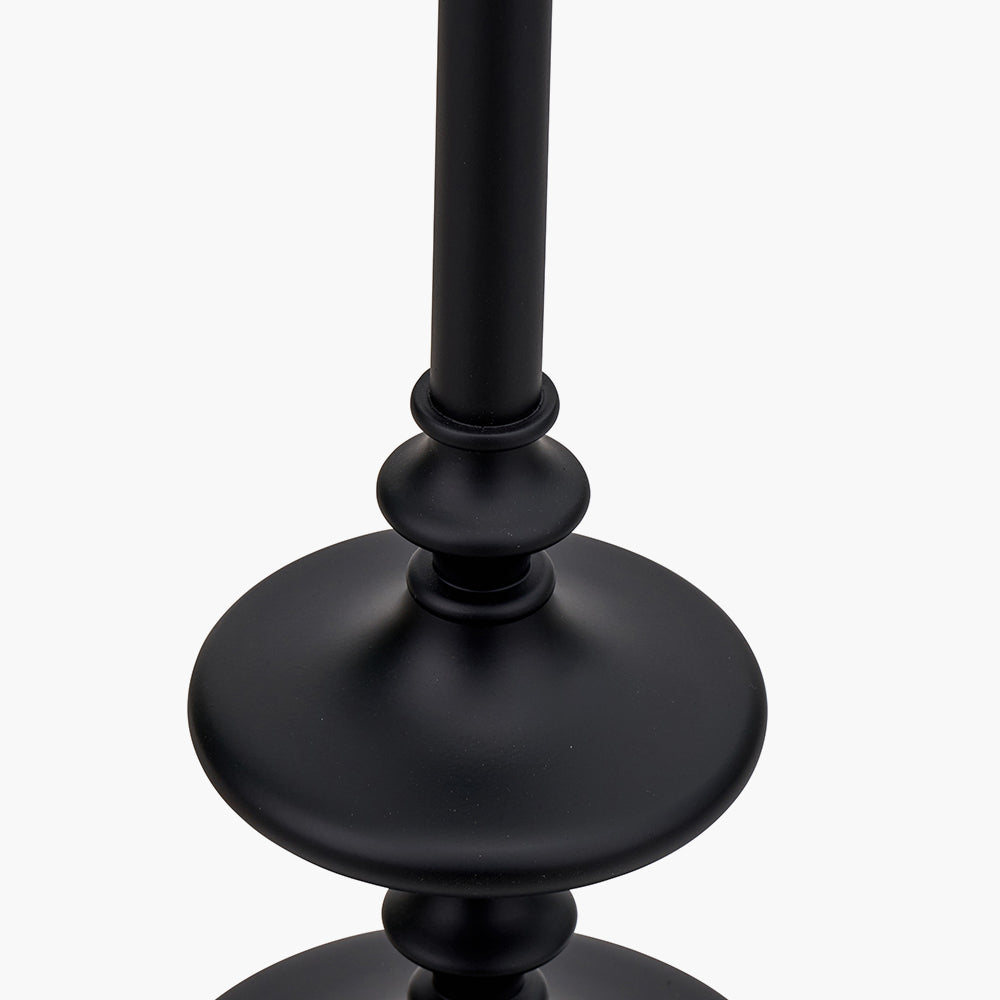 Elegant Matt Black Candlestick Floor Lamp – Base Only - 147cm