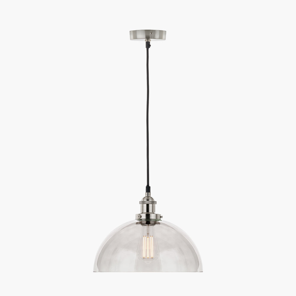 Cecilia Clear Glass Dome Ceiling Light Pendant - 30cm