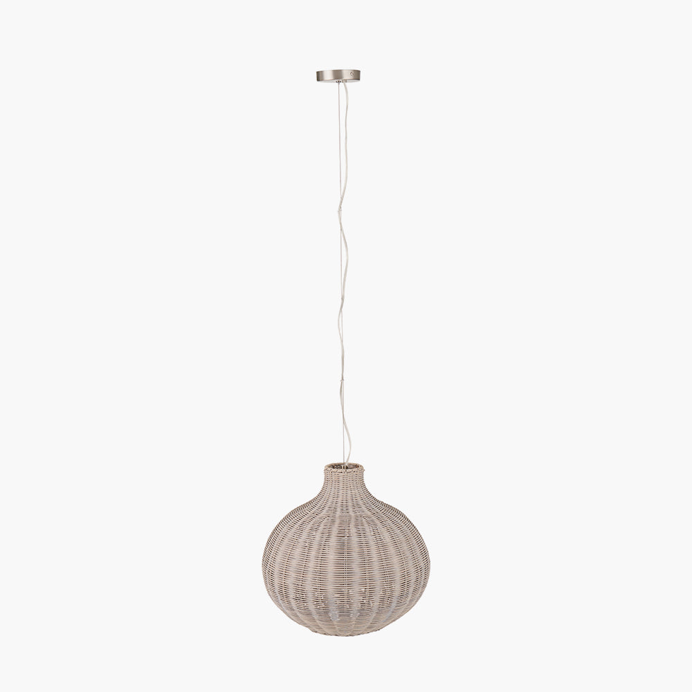 Allona Grey Wash Woven Rattan Pendant 40cm
