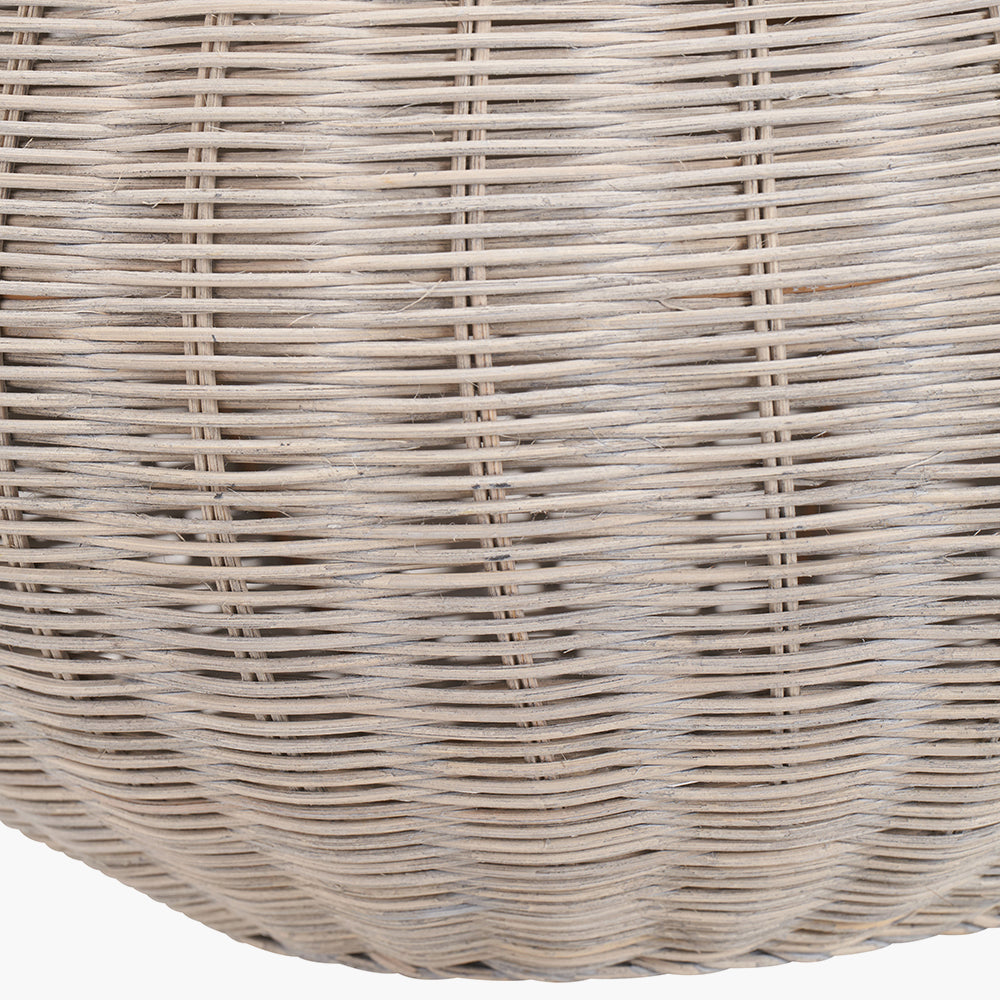 Allona Grey Wash Woven Rattan Pendant - 40cm