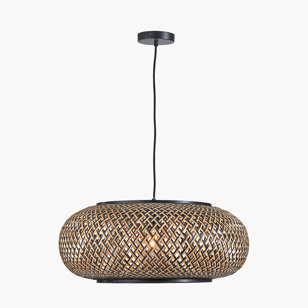 Large Natural Rattan Pendant Light - Boho Ceiling Lamp Shade