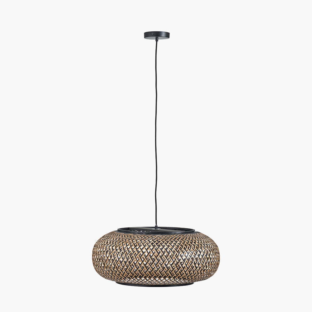 Evianna Black and Natural Rattan Large Pendant 66 cm