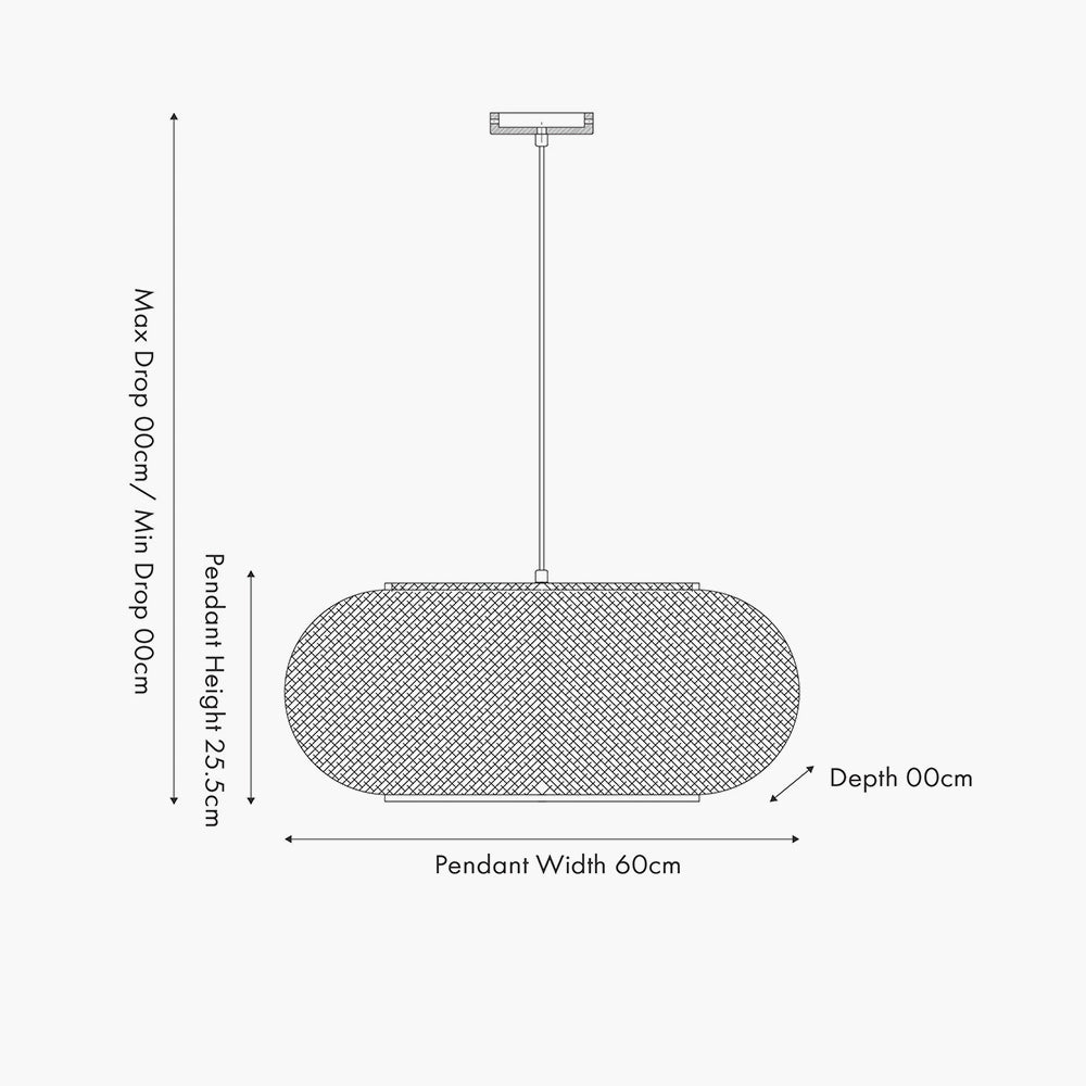 Large Natural Rattan Pendant Light - Boho Ceiling Lamp Shade