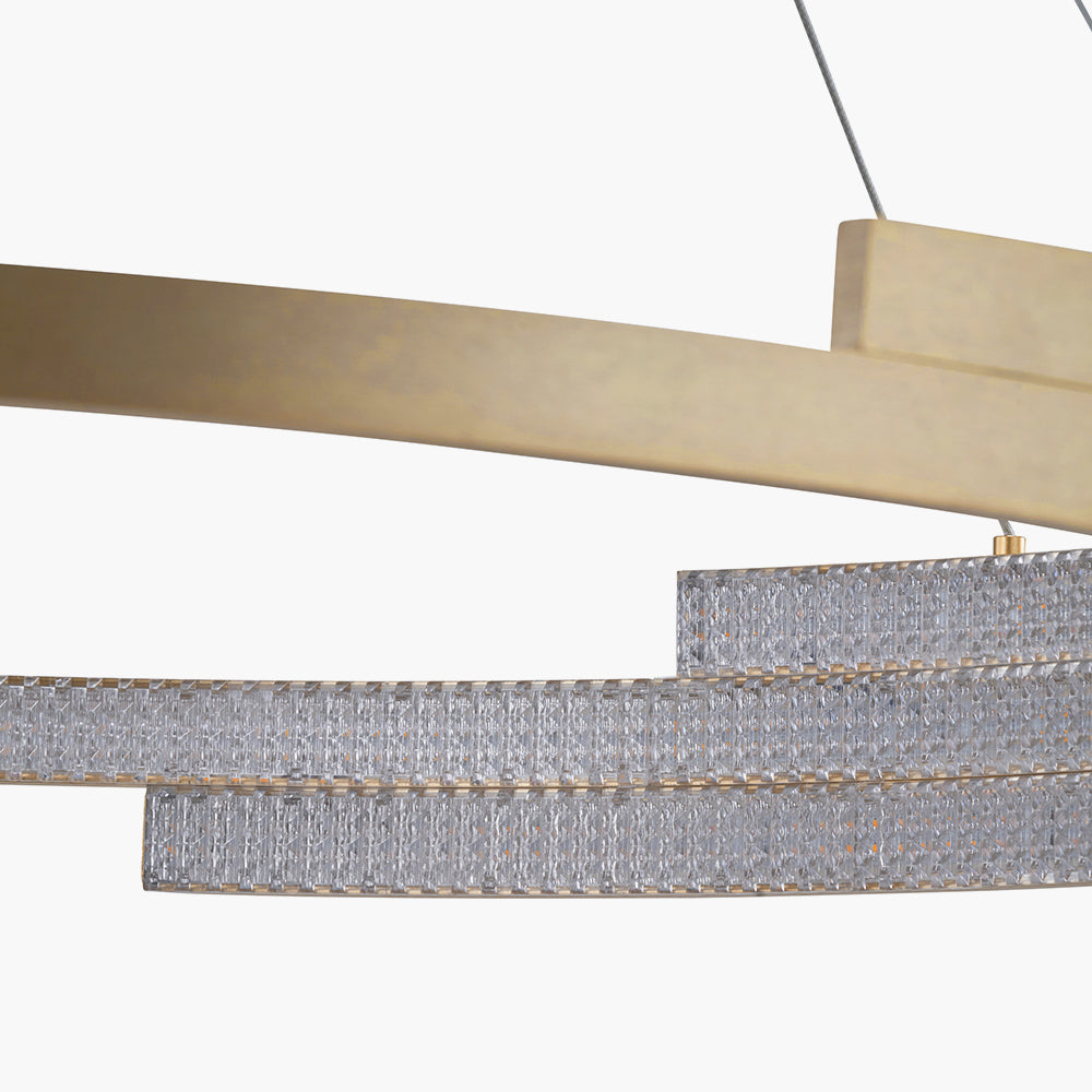 Sienna Gold Metal LED Ring Pendant - 82 cm