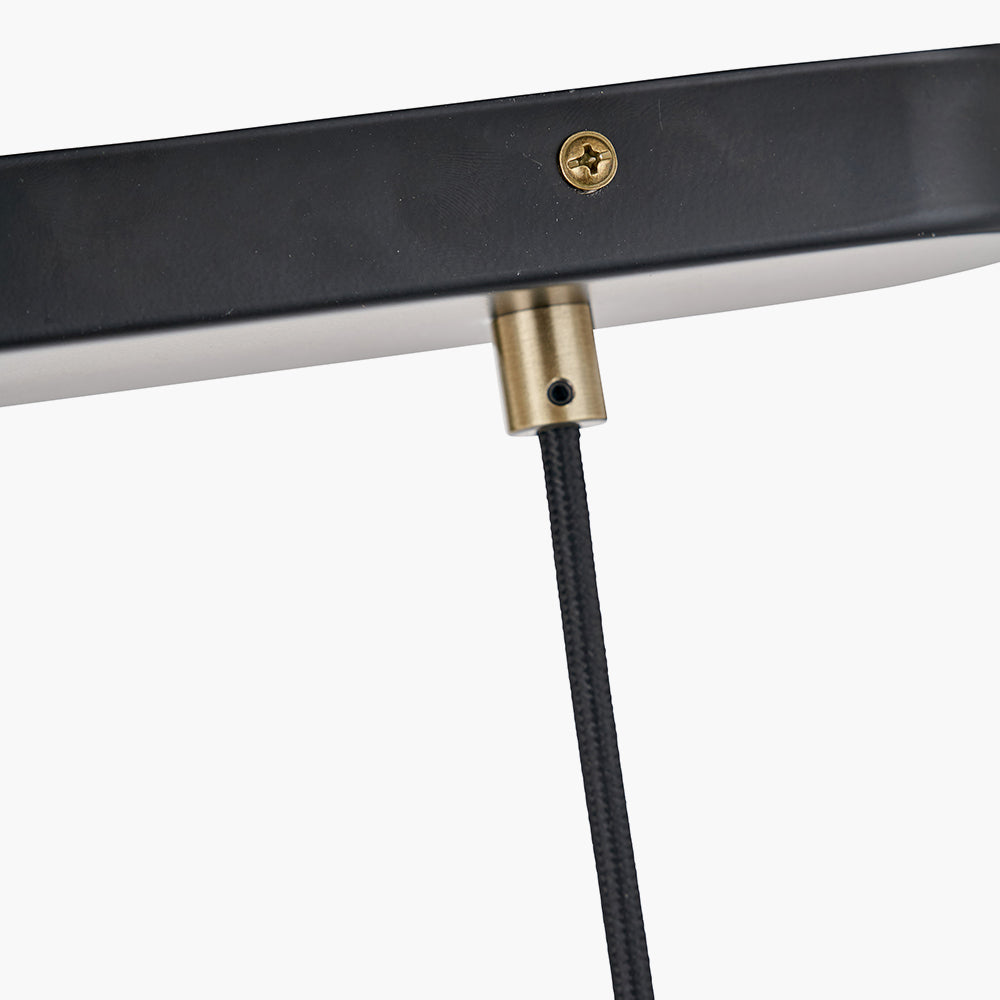 Augusto Black & Gold Task Bar Pendant - 66 cm