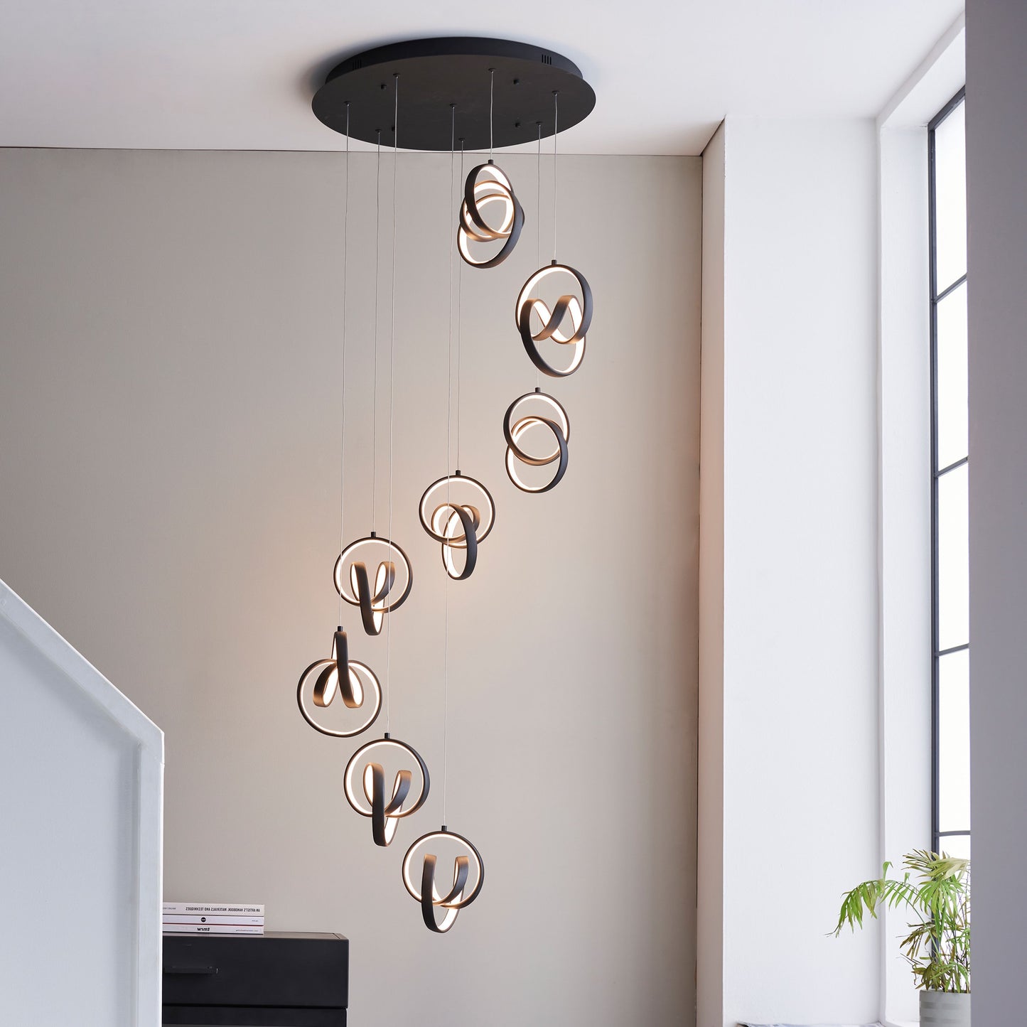 Cosma Matte Black & Gold Pendant Light