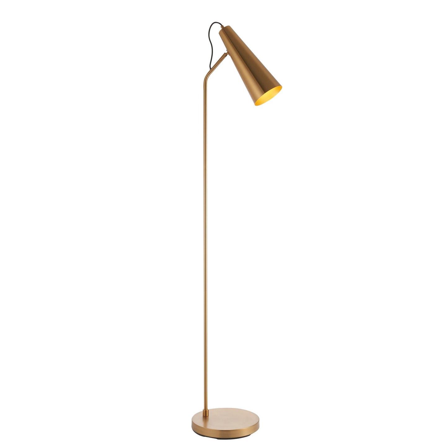 Minimalist Brass Metal Floor Lamp with Adjustable Head
