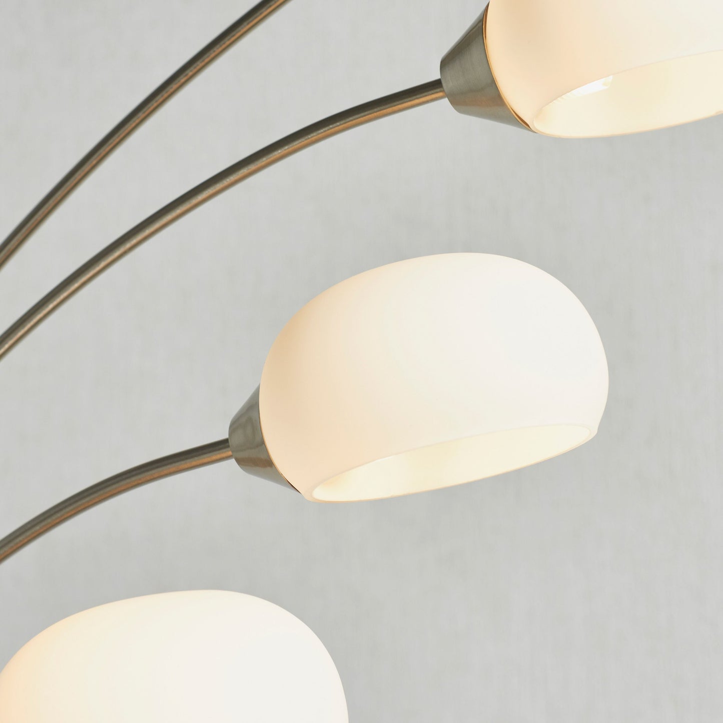 Sleek Satin Nickel Floor Lamp – Adjustable MultiArm LED Design
