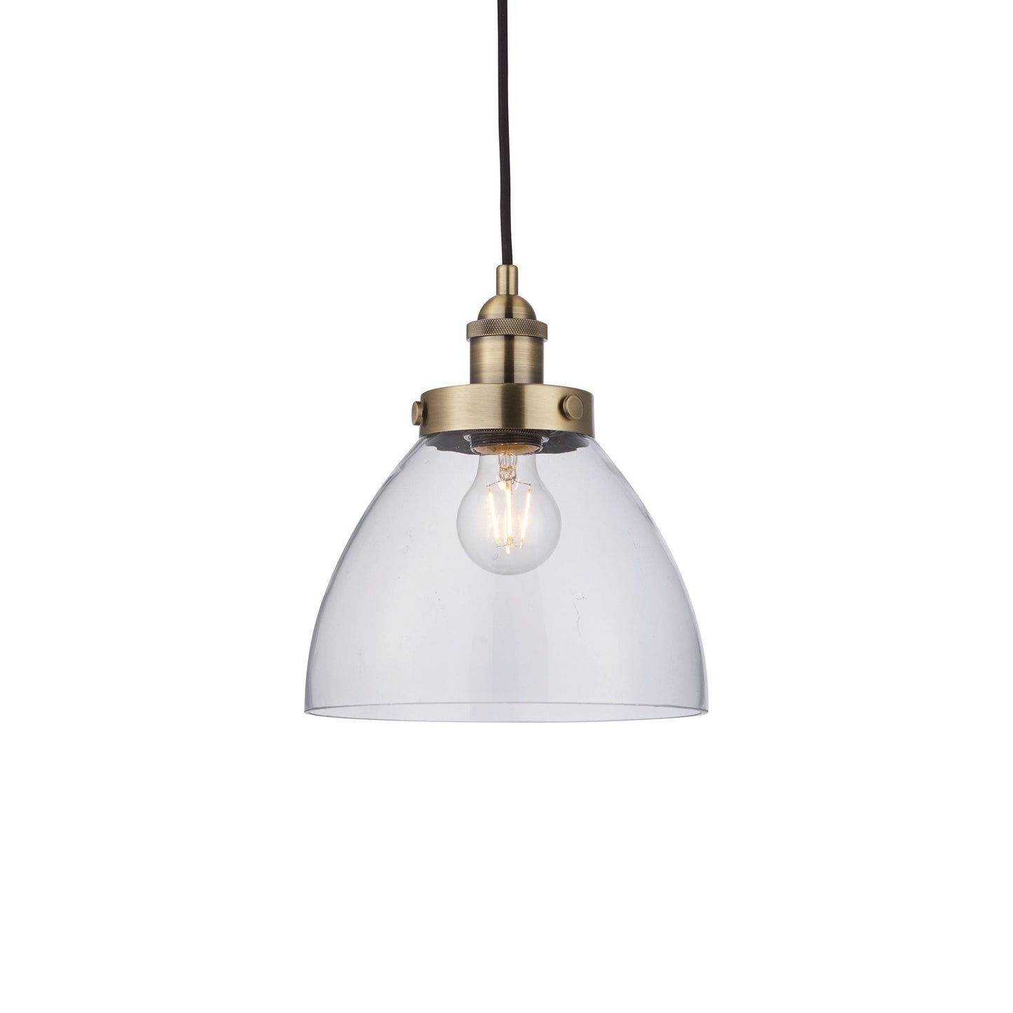 Hansen Pendant Light in Antique brass / clear