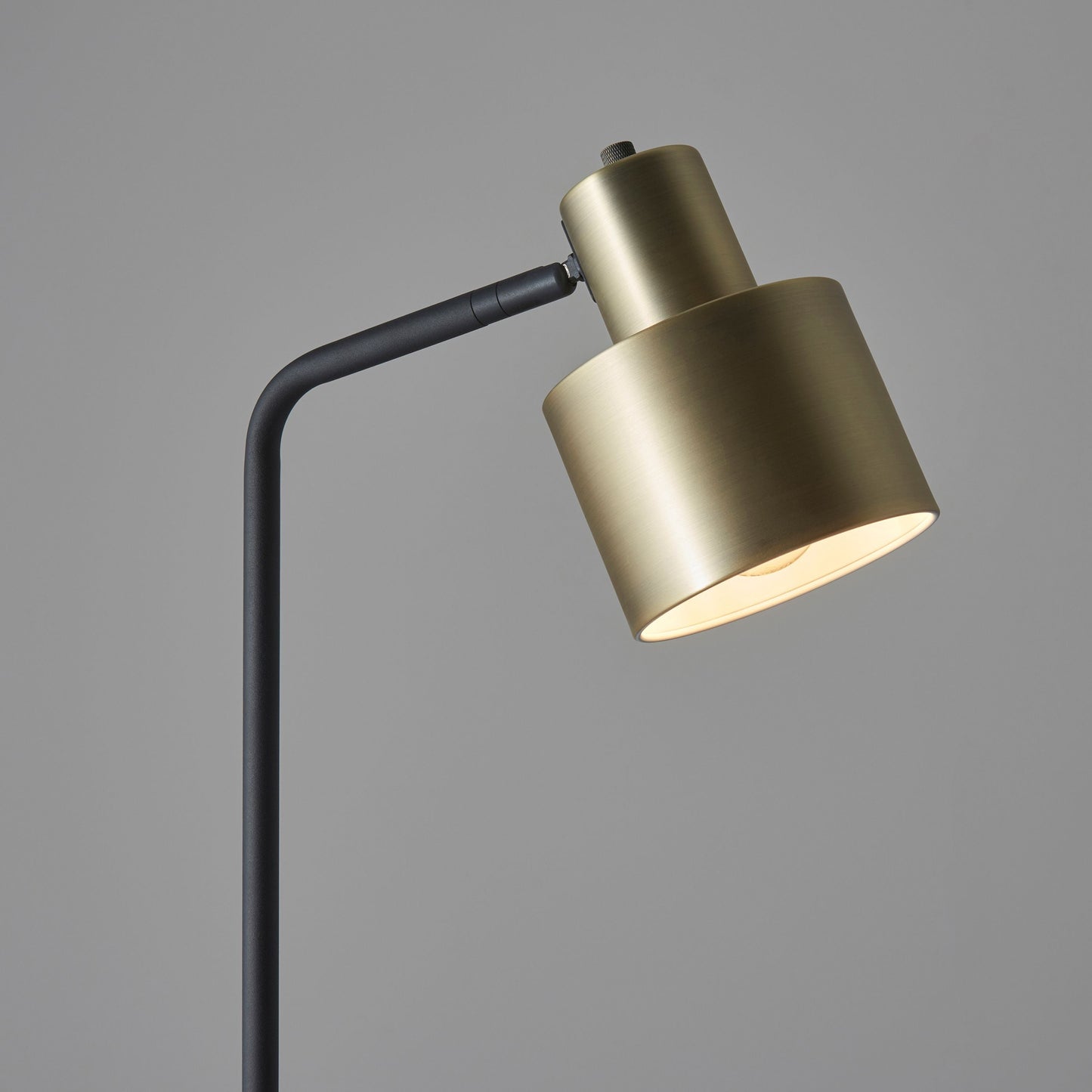 Industrial Modern Black & Bronze Floor Lamp with Adjustable Head