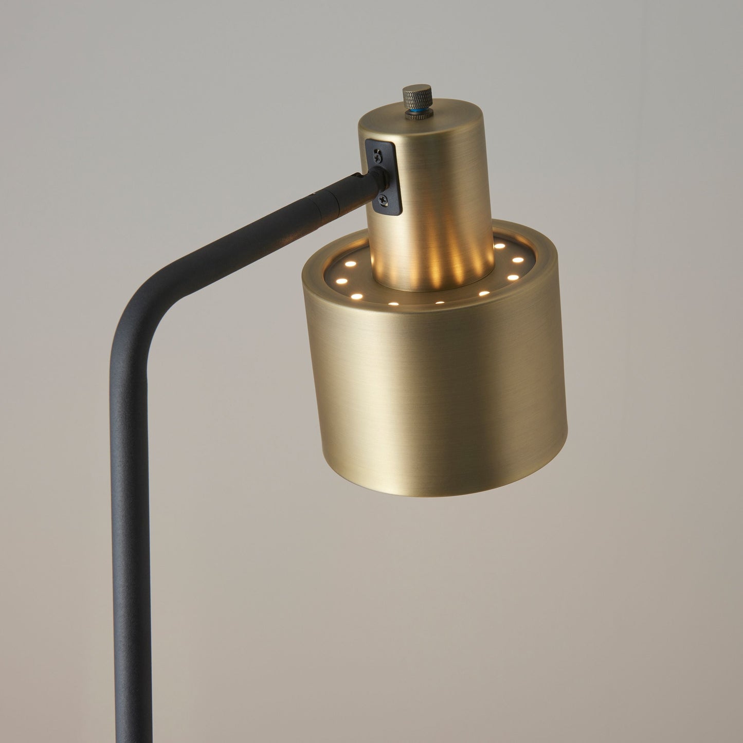 Industrial Modern Black & Bronze Floor Lamp with Adjustable Head