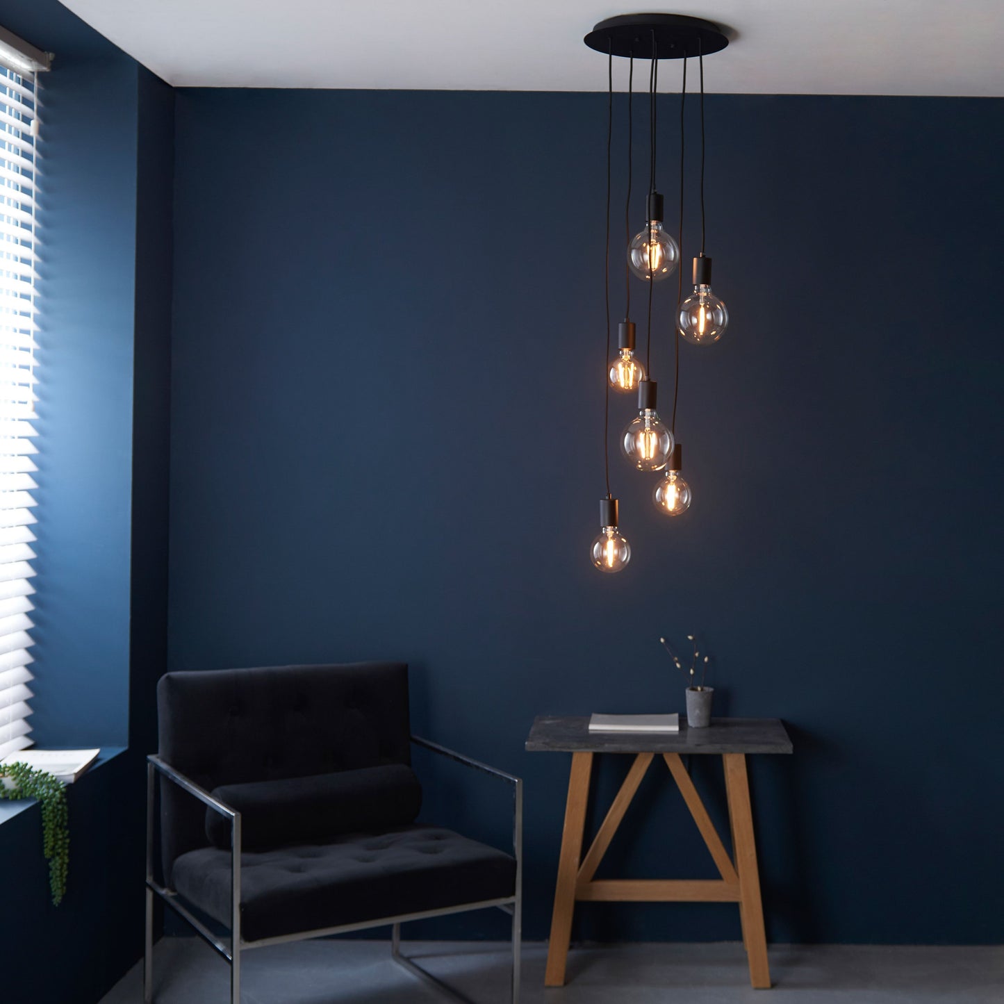 Modern Black Multi-Bulb Pendant Light
