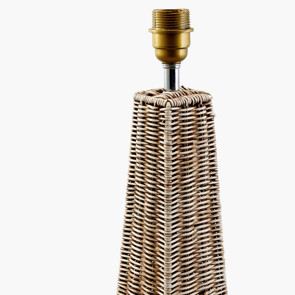 Rustic Natural Rattan Floor Lamp Base – Handwoven