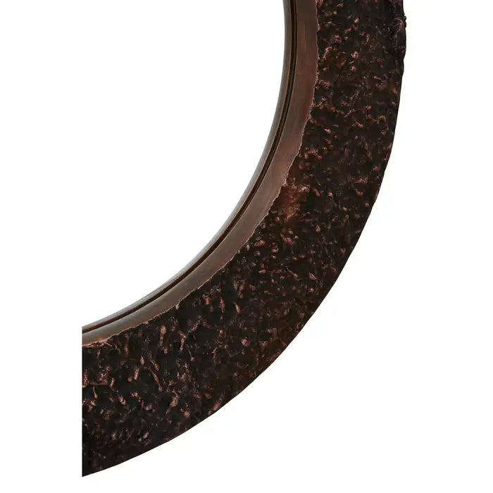 Rustic Copper Round Mirror – Textured Aluminium Frame & Unique Design