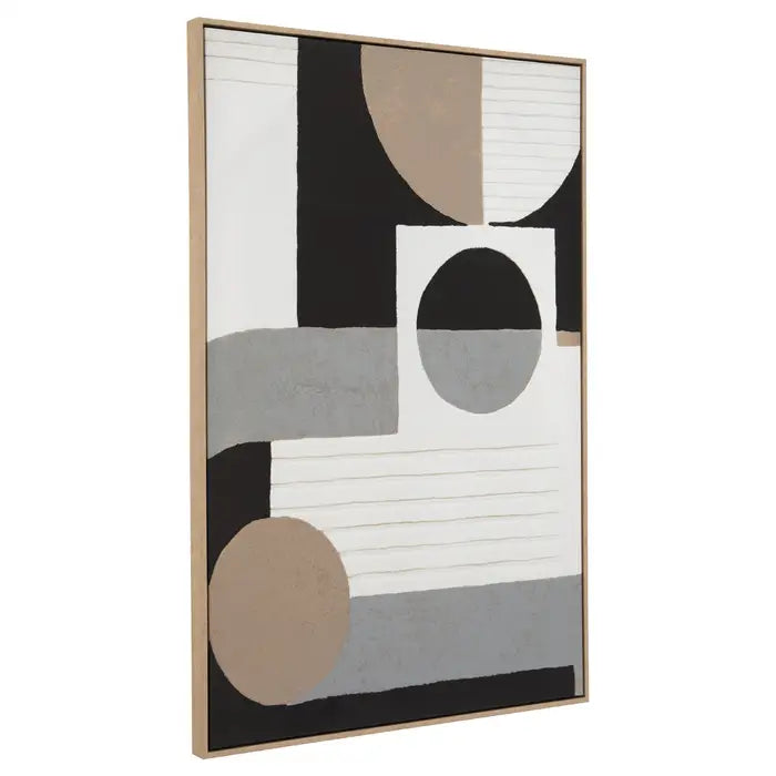 Modern Abstract Canvas Wall Art – Geometric Design with Neutral Tones