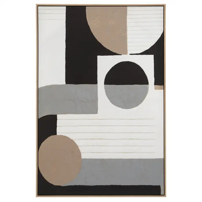 Modern Abstract Canvas Wall Art – Geometric Design with Neutral Tones
