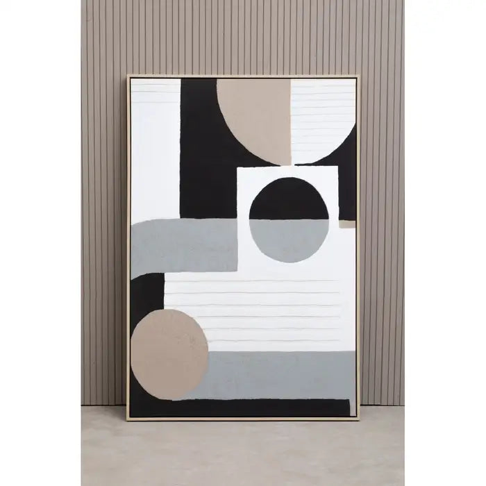 Modern Abstract Canvas Wall Art – Geometric Design with Neutral Tones